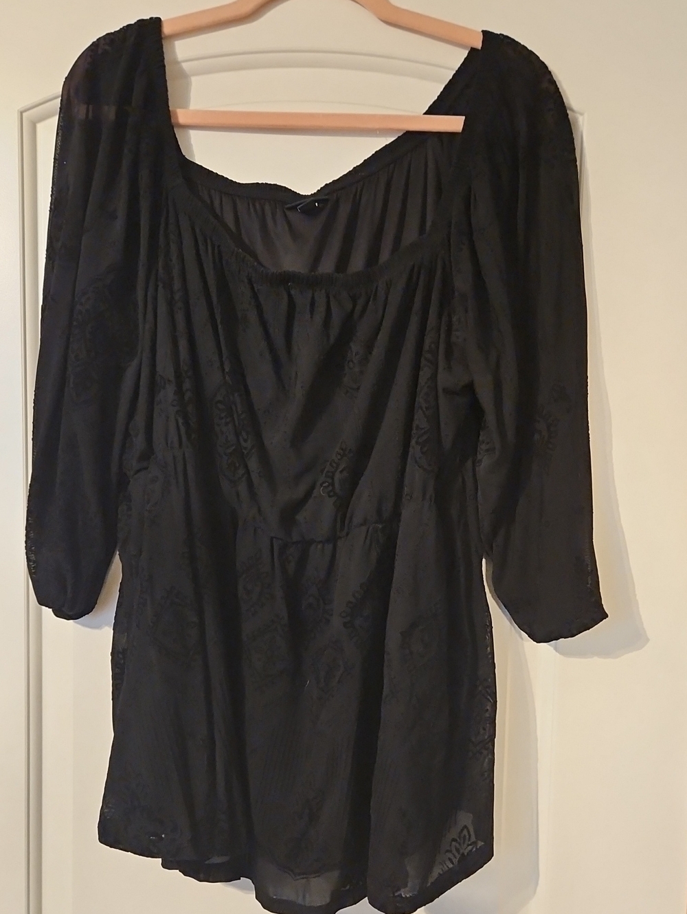 Black Women's Peasant-Style Blouse